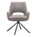 Πολυθρόνα τραπεζαρίας Alessia Megapap περιστρεφόμενη elephant grey ύφασμα - μεταλλικό μαύρο πόδι 58x66x85εκ. - Image 5