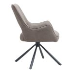 Πολυθρόνα τραπεζαρίας Alessia Megapap περιστρεφόμενη elephant grey ύφασμα - μεταλλικό μαύρο πόδι 58x66x85εκ. - Image 6