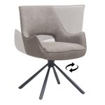 Πολυθρόνα τραπεζαρίας Alessia Megapap περιστρεφόμενη elephant grey ύφασμα - μεταλλικό μαύρο πόδι 58x66x85εκ. - Image 8