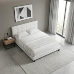 Κρεβάτι Sissy Megapap από τεχνόδερμα χρώμα λευκό 160x200εκ. - Image 2