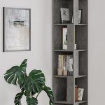 Βιβλιοθήκη γωνιακή Piano Megapap χρώμα γκρι ρετρό 31,4x31,4x158,9εκ. - Image 2