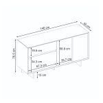 Μπουφές Capri Megapap χρώμα καρυδί milano 146x45x76,5εκ. - Image 6