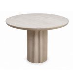 Τραπέζι Hazar Megapap Mdf χρώμα travertine - sandstone Ø100,5x76εκ. - Image 3