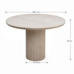Τραπέζι Hazar Megapap Mdf χρώμα travertine - sandstone Ø100,5x76εκ. - Image 5