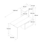Γραφείο εργασίας Merino Megapap χρώμα λευκό 149,5x61,8x120εκ. - Image 7
