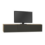 Έπιπλο τηλεόρασης επιτοίχιο Damla Megapap με LED χρώμα sapphire oak - ανθρακί 180x29,5x29,5εκ. - Image 4