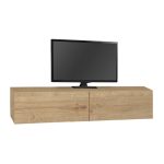 Έπιπλο τηλεόρασης επιτοίχιο Aristo Megapap με LED χρώμα sapphire oak 135x31,6x25εκ. - Image 4