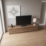 Έπιπλο τηλεόρασης Ahenk Megapap χρώμα καρυδί 160x31,3x32,9εκ. - Image 2