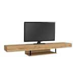 Έπιπλο τηλεόρασης επιτοίχιο Albares Megapap με LED χρώμα sapphire oak 150x29,6x22εκ. - Image 3