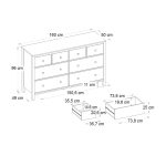 Συρταριέρα - Μπουφές Sabina Megapap χρώμα sepet oak 160x50x96εκ. - Image 6