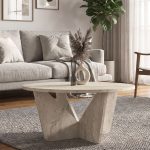 Τραπεζάκι σαλονιού Lagerta Megapap χρώμα travertine Ø75x35εκ. - Image 4