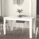 Τραπέζι Darlen Megapap χρώμα λευκό 125x72x74εκ.