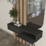 Έπιπλο εισόδου Reyas Megapap χρώμα ανθρακί - sepet oak 90x27x205,6εκ. - Image 2