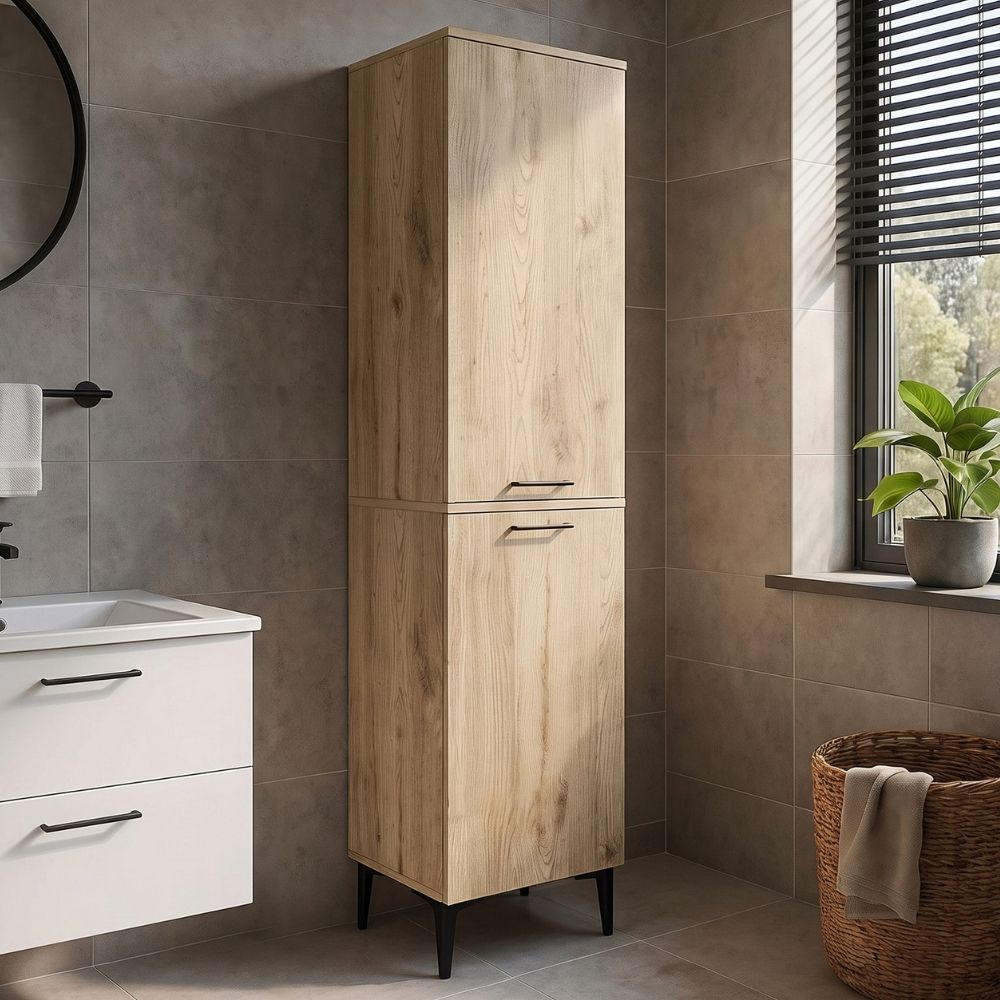 GP042-03892-0 Ντουλάπι με καλάθι απλύτων Singa Megapap χρώμα sepet oak 45x40x180εκ. - Image 1