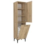 Ντουλάπι με καλάθι απλύτων Singa Megapap χρώμα sepet oak 45x40x180εκ. - Image 5