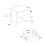 Κομοδίνο Mida Megapap χρώμα travertine 45x40x52εκ. - Image 8