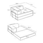 Καναπές - κρεβάτι Comfort Megapap διθέσιος υφασμάτινος χρώμα μέντα 140x95x75εκ. - Image 6