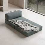 Πολυθρόνα - κρεβάτι Comfort Megapap υφασμάτινη χρώμα μέντα 95x95x75εκ. - Image 2