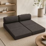 Καναπές - κρεβάτι Comfort Megapap τριθέσιος υφασμάτινος χρώμα ανθρακί 190x95x75εκ. - Image 2