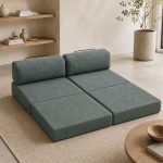 Καναπές - κρεβάτι Comfort Megapap τριθέσιος υφασμάτινος χρώμα μέντα 190x95x75εκ. - Image 2