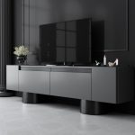 Έπιπλο τηλεόρασης Haven Megapap χρώμα ανθρακί 180x30x50εκ. - Image 3