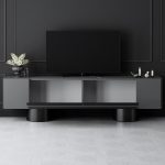 Έπιπλο τηλεόρασης Haven Megapap χρώμα ανθρακί 180x30x50εκ. - Image 5