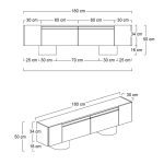 Έπιπλο τηλεόρασης Haven Megapap χρώμα ανθρακί 180x30x50εκ. - Image 9
