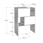 Ντουλάπι κουζίνας - μπάνιου Anna Megapap χρώμα λευκό 65x31,5x89,8εκ. - Image 6