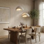 Φωτιστικό οροφής Luna Megapap E27 fiberglass δίφωτο χρώμα λευκό Ø74x115εκ. - Image 2