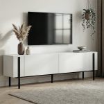 Έπιπλο τηλεόρασης Nexus Megapap χρώμα λευκό 180x30x45,5εκ.