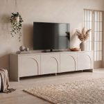 Έπιπλο τηλεόρασης Aurelia Megapap χρώμα κρεμ 180x32x45εκ.