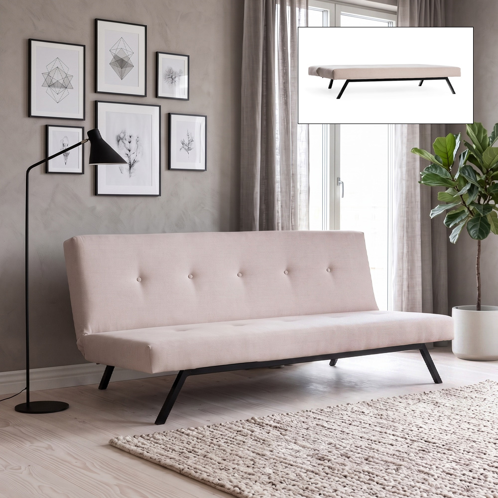 GP061-00211-0 Καναπές - Κρεβάτι Zola Megapap τριθέσιος υφασμάτινος χρώμα κρεμ 180x64x78εκ. - Image 1
