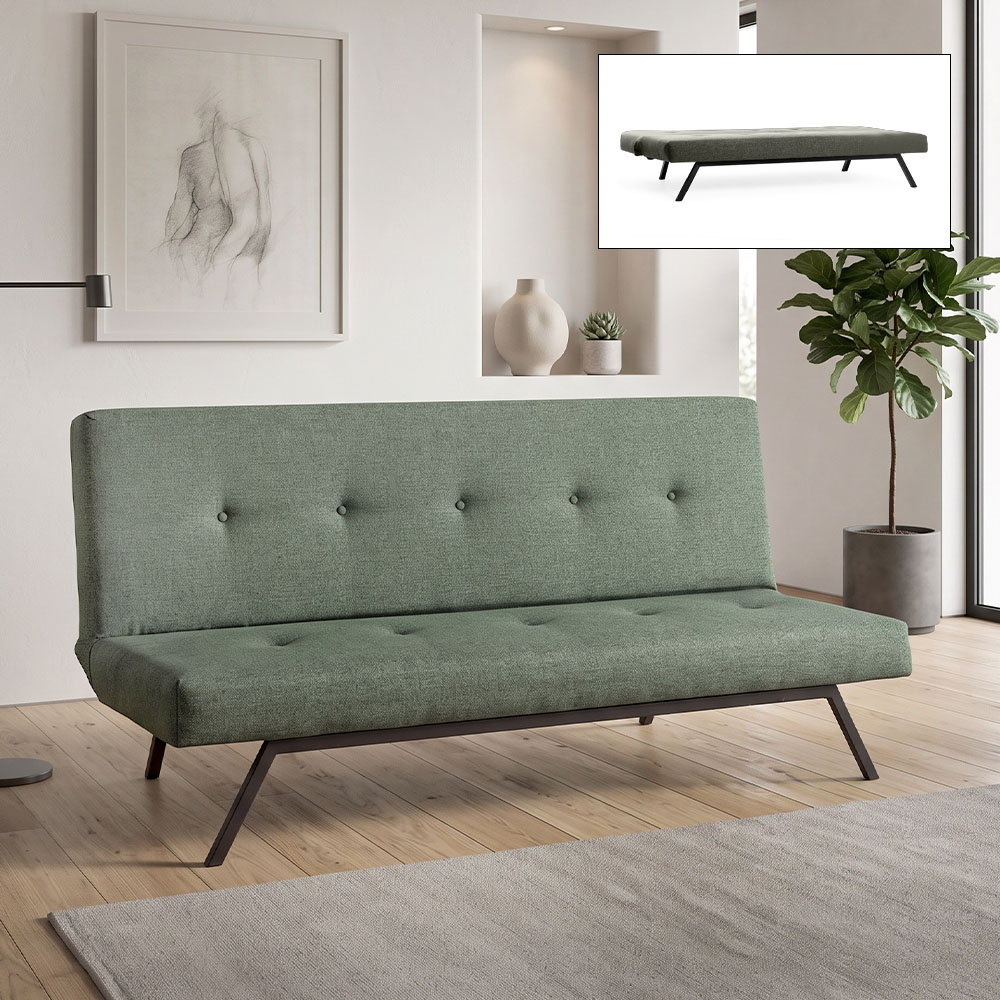 GP061-00214-0 Καναπές - Κρεβάτι Zola Megapap τριθέσιος υφασμάτινος χρώμα πράσινο 180x64x78εκ. - Image 1