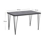 Σετ τραπεζαρία 5τμχ Roger - Chiara Megapap Mdf - ύφασμα χρώμα σκούρο γκρι σκυροδέματος - ανθρακί 120x70x75εκ. - Image 7