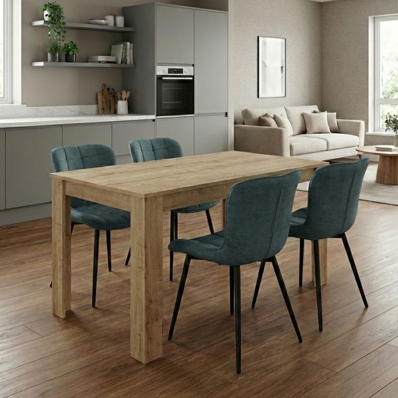GP100-02143-0 Σετ τραπεζαρία 5τμχ Darlen - Chiara Megapap χρώμα sapphire oak - πράσινο 125x72x74εκ. - Image 1