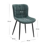Σετ τραπεζαρία 5τμχ Darlen - Chiara Megapap χρώμα sapphire oak - πράσινο 125x72x74εκ. - Image 5