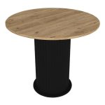 Σετ τραπεζαρία 5τμχ Bohema - Chiara Megapap χρώμα μαύρο/sepet oak - γκρι Ø90x77,7εκ. - Image 4