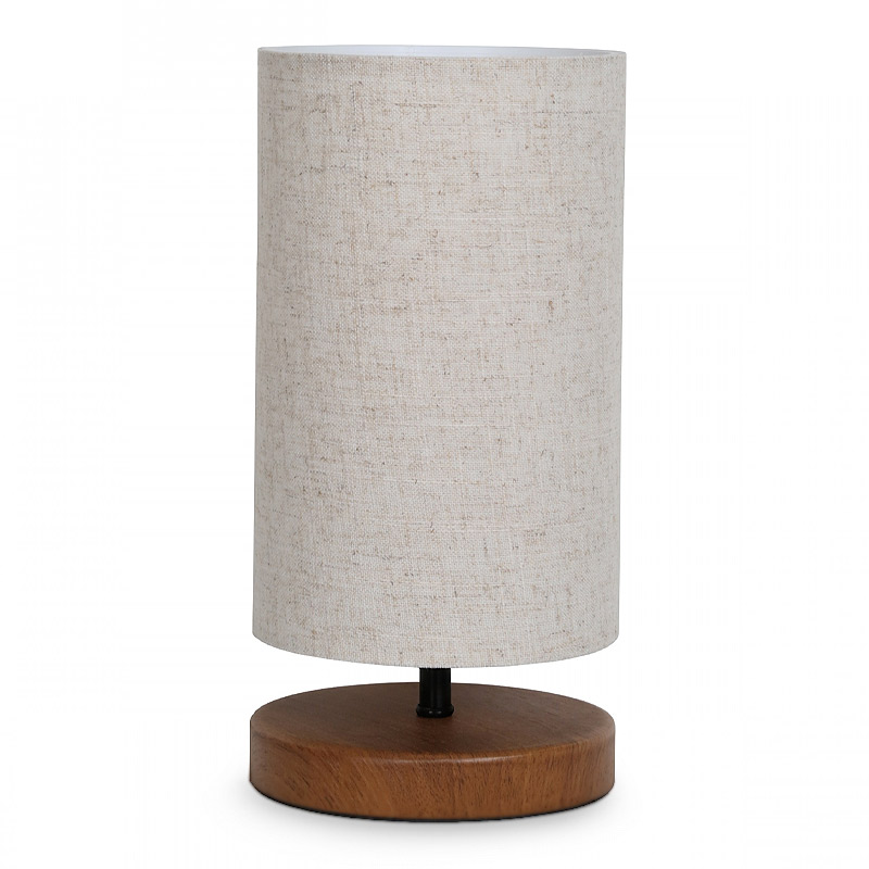 GP029-00184-0 Φωτιστικό επιτραπέζιο Winkler Megapap wicker ύφασμα/ξύλο/μέταλλο χρώμα ανοιχτό καφέ 15x15x30εκ. - Image 1