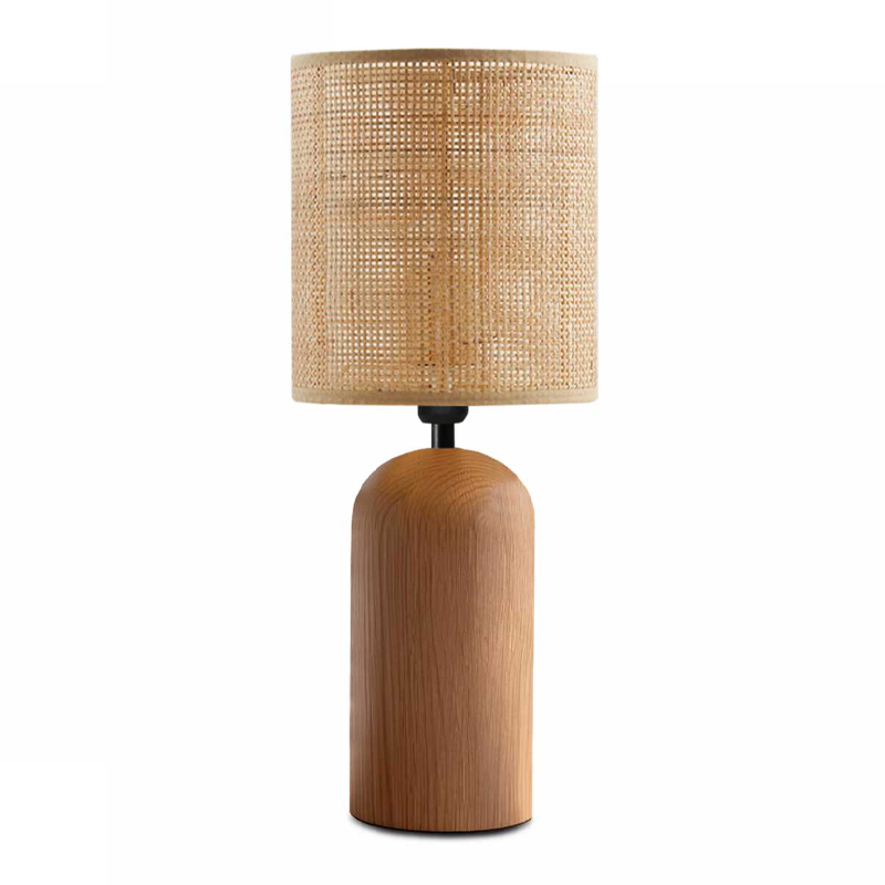 GP029-01781-0 Φωτιστικό επιτραπέζιο Cora Megapap E14 ξύλινο - pe rattan χρώμα φυσικό Ø15x35εκ. - Image 1
