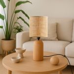 Φωτιστικό επιτραπέζιο Cora Megapap E14 ξύλινο - pe rattan χρώμα φυσικό Ø15x35εκ. - Image 2