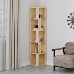 Βιβλιοθήκη γωνιακή Piano Megapap χρώμα sapphire oak 31,4x31,4x158,9εκ. - Image 2