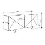 Μπουφές Jakomen Megapap χρώμα ανοιχτό καρυδί 180x41,7x80εκ. - Image 5