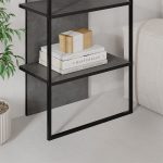Βιβλιοθήκη Archy Megapap χρώμα γκρι ρετρό 53x31,7x180εκ. - Image 5