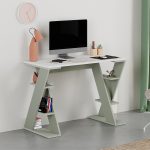 Γραφείο εργασίας Papillon Megapap χρώμα ash green - λευκό 106x50x75εκ