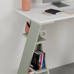 Γραφείο εργασίας Papillon Megapap χρώμα ash green - λευκό 106x50x75εκ - Image 3
