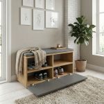 Παπουτσοθήκη Twain Megapap 8 ζευγών χρώμα sapphire oak - ανθρακί 80x35x42εκ. - Image 2