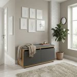 Παπουτσοθήκη Twain Megapap 8 ζευγών χρώμα sapphire oak - ανθρακί 80x35x42εκ. - Image 3