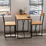 Τραπεζαρία Maysa Megapap Σετ 3 τμχ χρώμα pine oak 72,5x52,5x71,8εκ. - Image 2