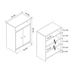 Παπουτσοθήκη - Ντουλάπι Efsun Megapap χρώμα λευκό - sapphire oak 62x35x86εκ. - Image 6