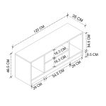 Έπιπλο τηλεόρασης Bahama Megapap χρώμα λευκό - sapphire oak 120x35x46,5εκ. - Image 6